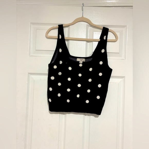 Victor Glemaud Black and White Polka Dot Tank Top - Picture 1 of 2
